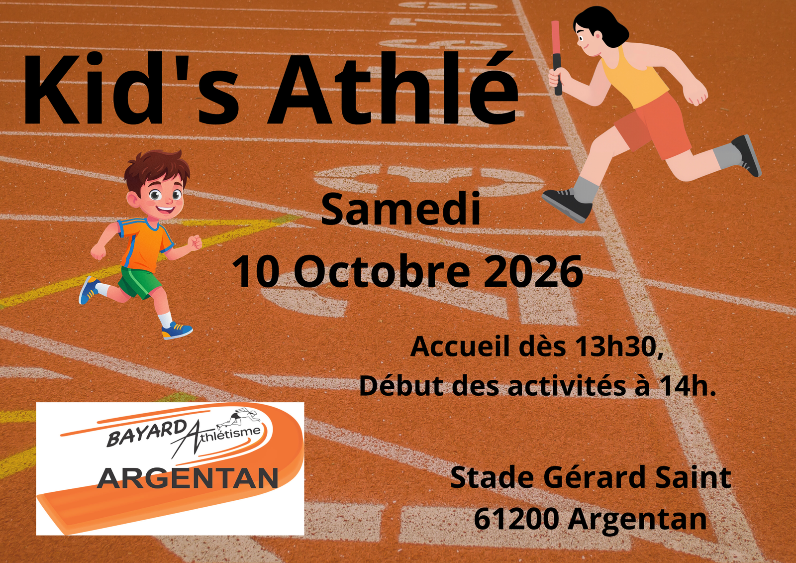 Affiche Kids Athlé 10 km reportés au 4 septembre 2026.